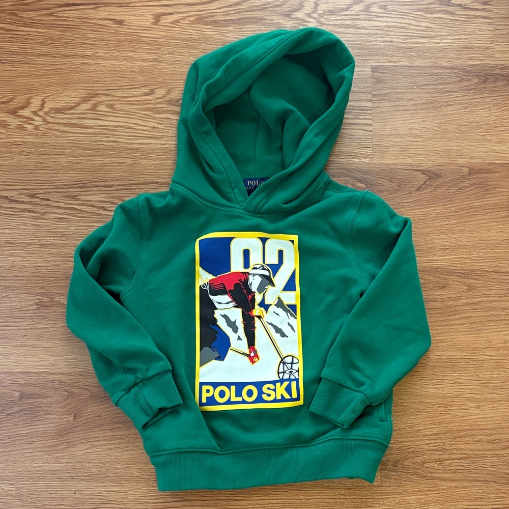 Polo by Ralph Lauren Green Ski Graphic Hoodie Size 5